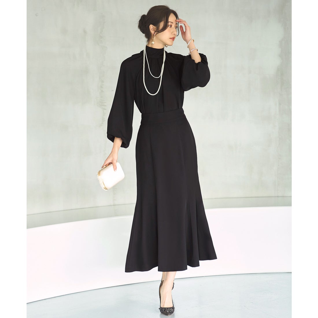 ルイルエブティック RUIRUE BOUTIQUE ボリュームスリーブボウタイ