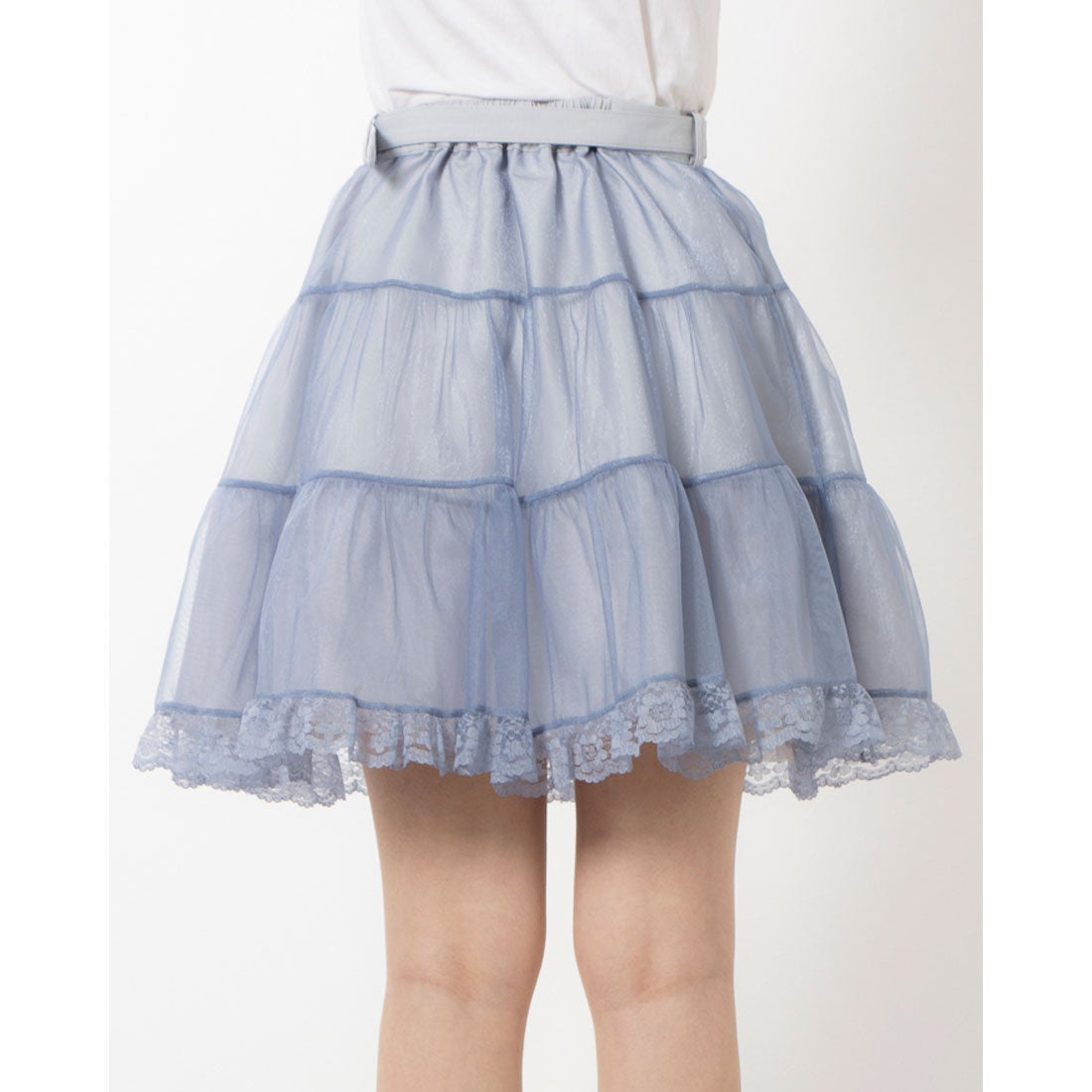 ハニーミュウ ツイードティアードフリルスカート ブルー