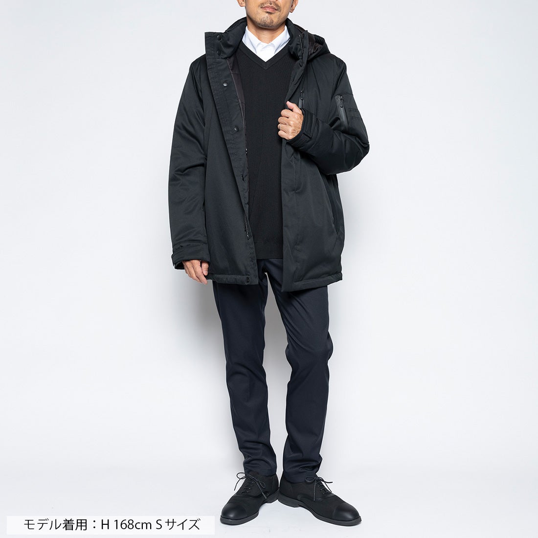 洗えるウォームテックコート （ブラック） -WWSワークウェアスーツ公式
