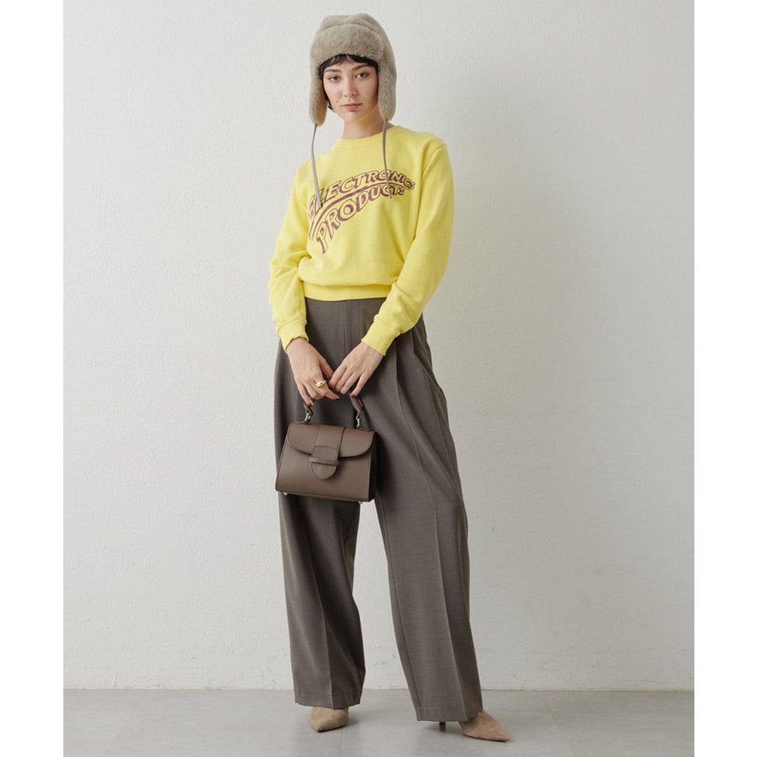 ウィムガゼット Whim Gazette クラシックプリントロゴ裏毛プルオーバー