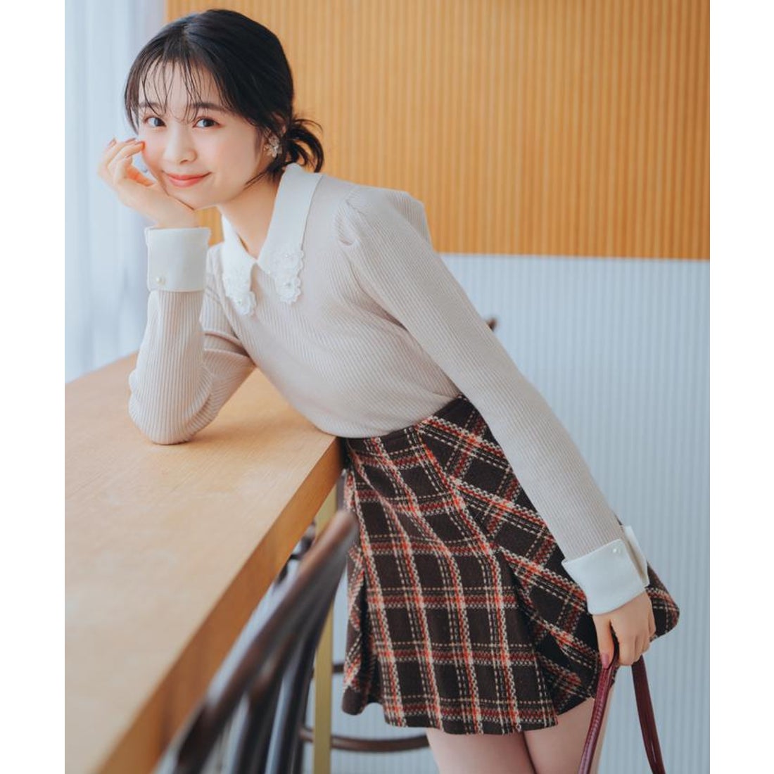 ウィルセレクション WILLSELECTION ボックスタックツイードチェック