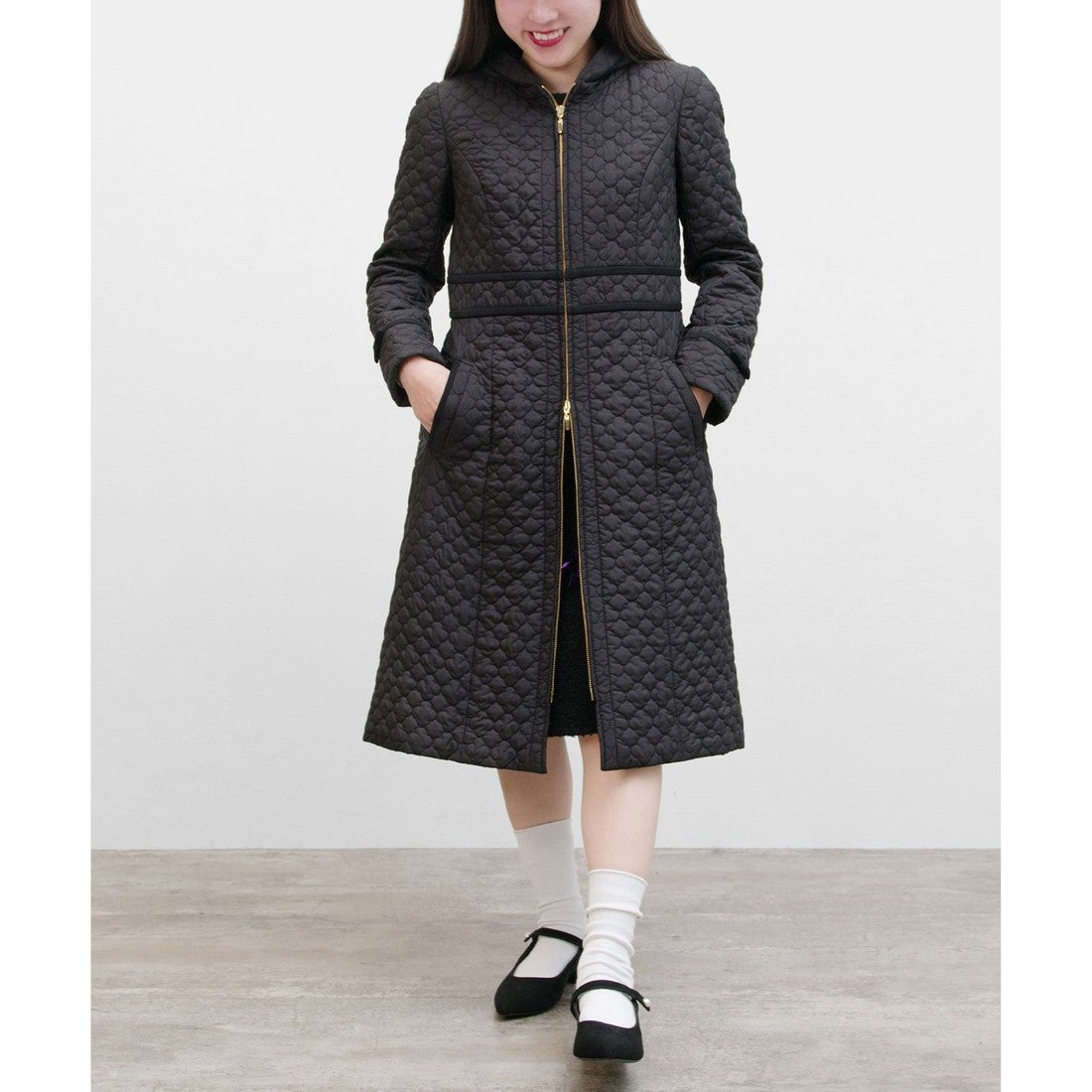 TOCCA LAURA キルティングロングコート （ネイビー系） -ファッション