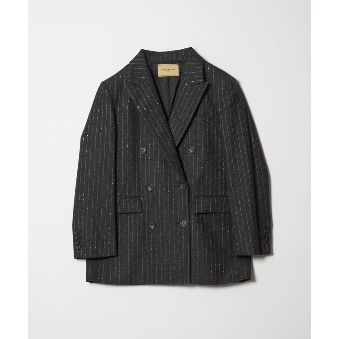 UNITED ARROWS ダブルブレスト ストライプ ジャケット （DK.GRAY