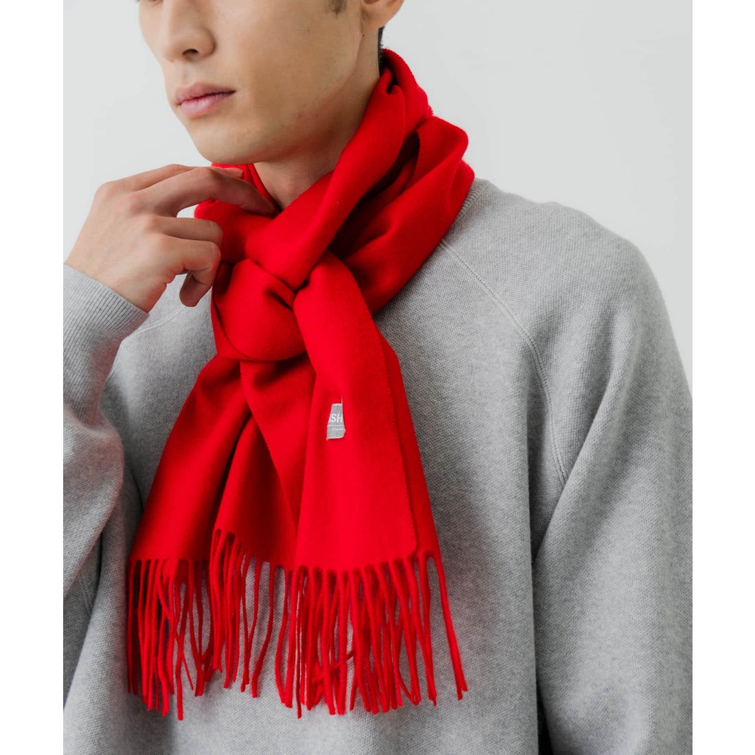 アーバンリサーチ URBAN RESEARCH ソリッドカシミヤマフラー （レッド