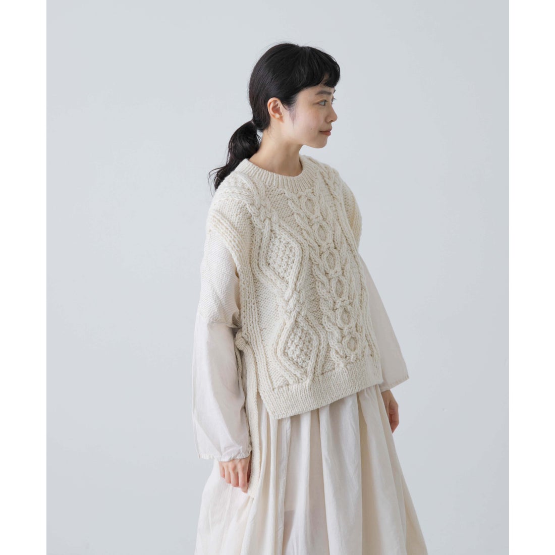 カグレ かぐれ ペルーアランニットベスト （グレー） -ファッション