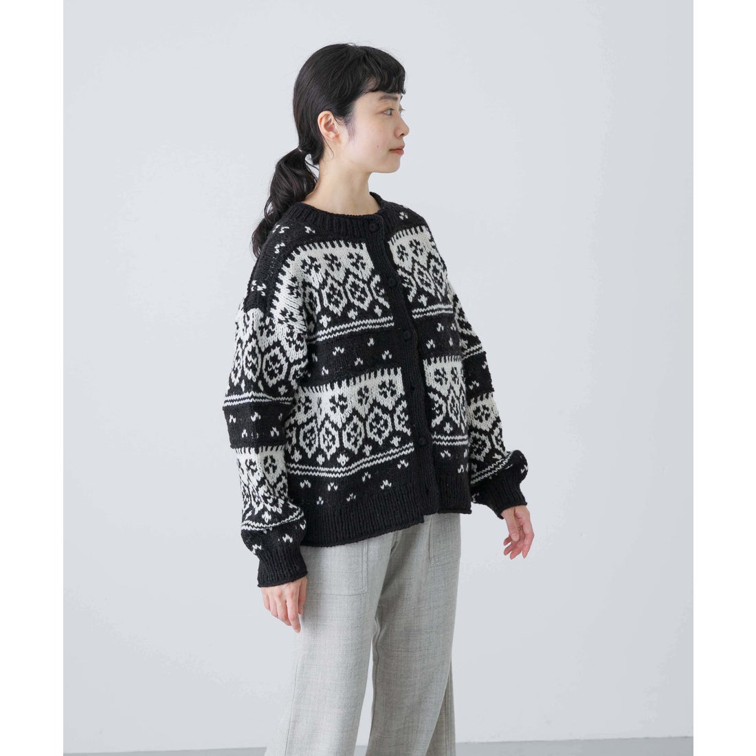 カグレ かぐれ ペルーノルディックカーディガン （ネイビー