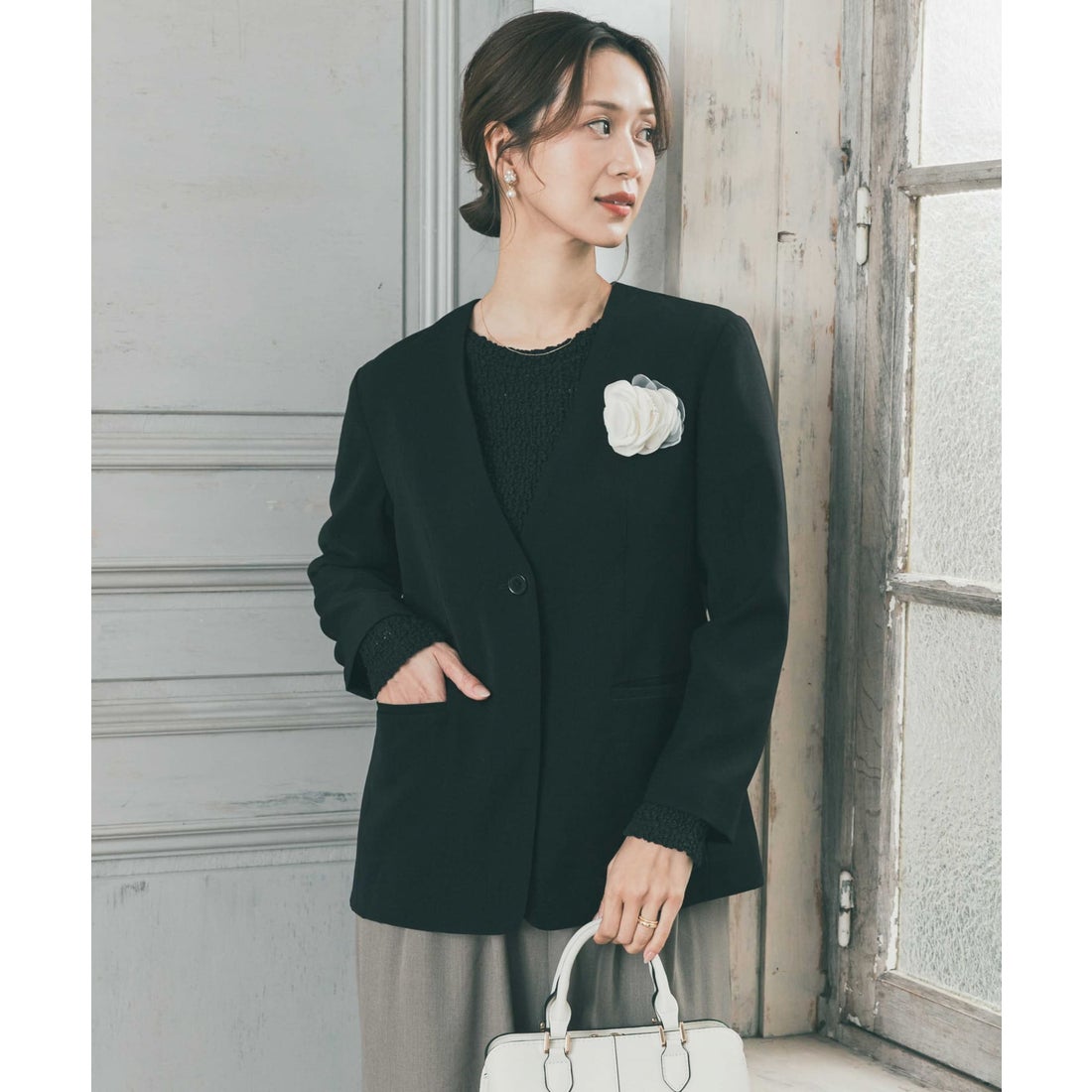 アーバンリサーチ ドアーズ URBAN RESEARCH DOORS ノーカラー