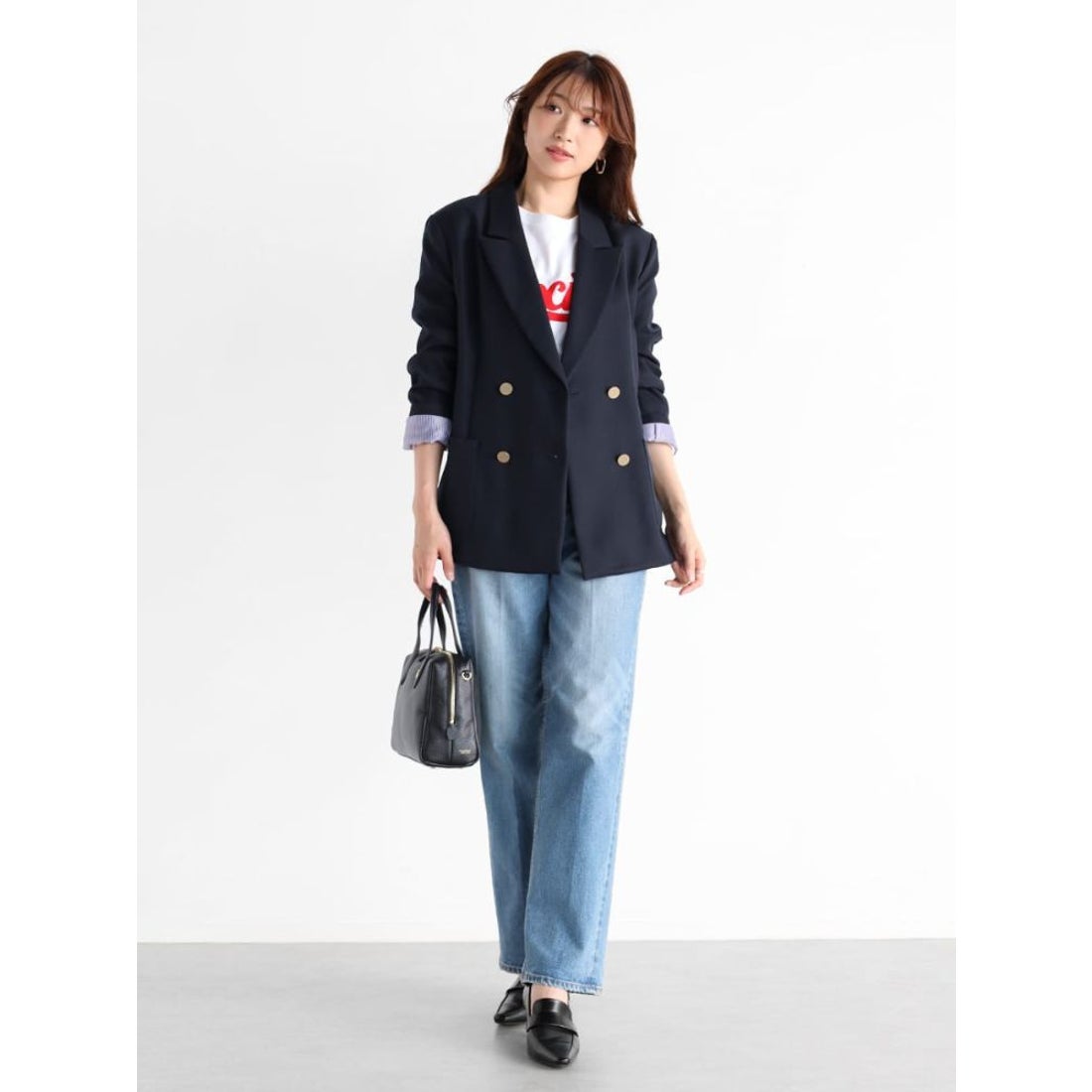 ヴァン Vin ダブルブレストテーラードジャケット （ブラック