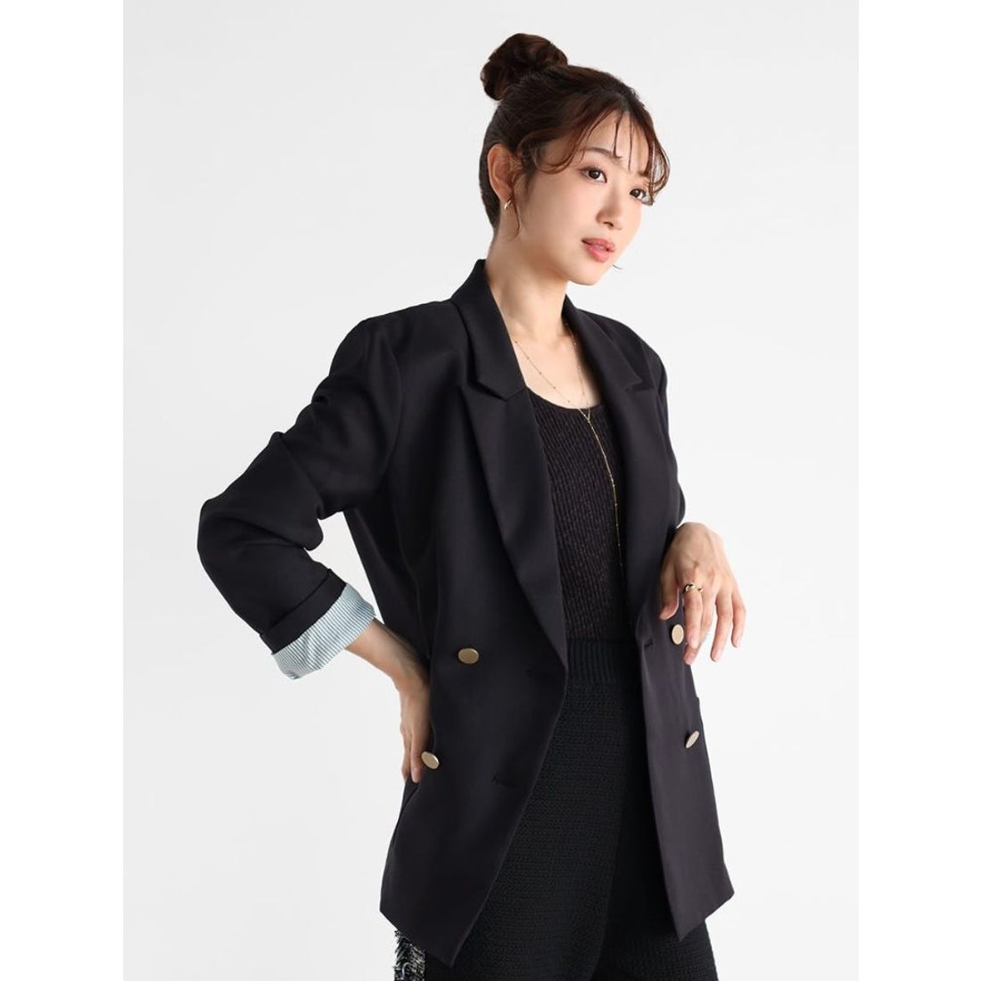 ヴァン Vin ダブルブレストテーラードジャケット （アッシュグレー