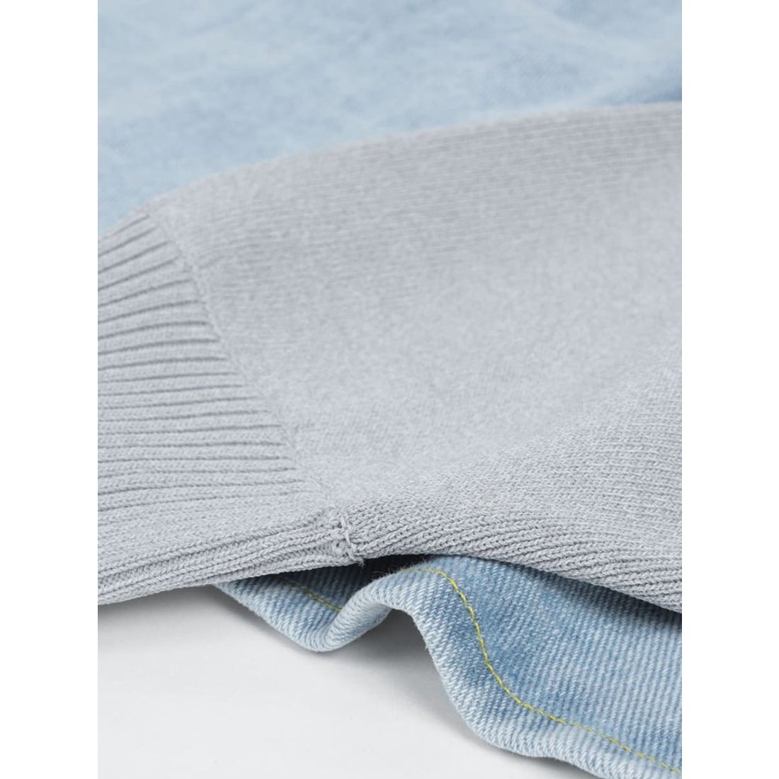 ヴァン Vin ニットドッキングデニムジャケット （ブルー