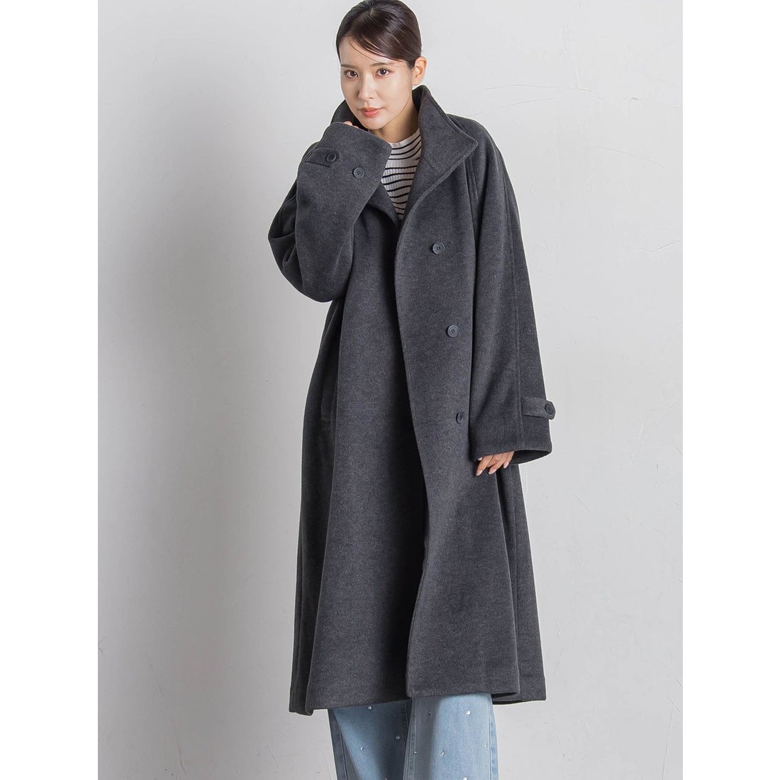 ビッキー VICKY エアリーウーリッシュスタンドカラーコート≪手洗い