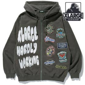 エクストララージ XLARGE MULTI LOGO ZIP UP HOODED SWEATSHIRT