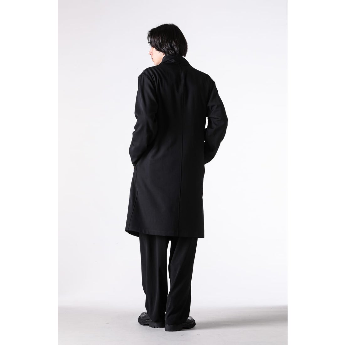 Yohji Yamamoto POUR HOMME Coat with a stole （Black） -FASCINATE