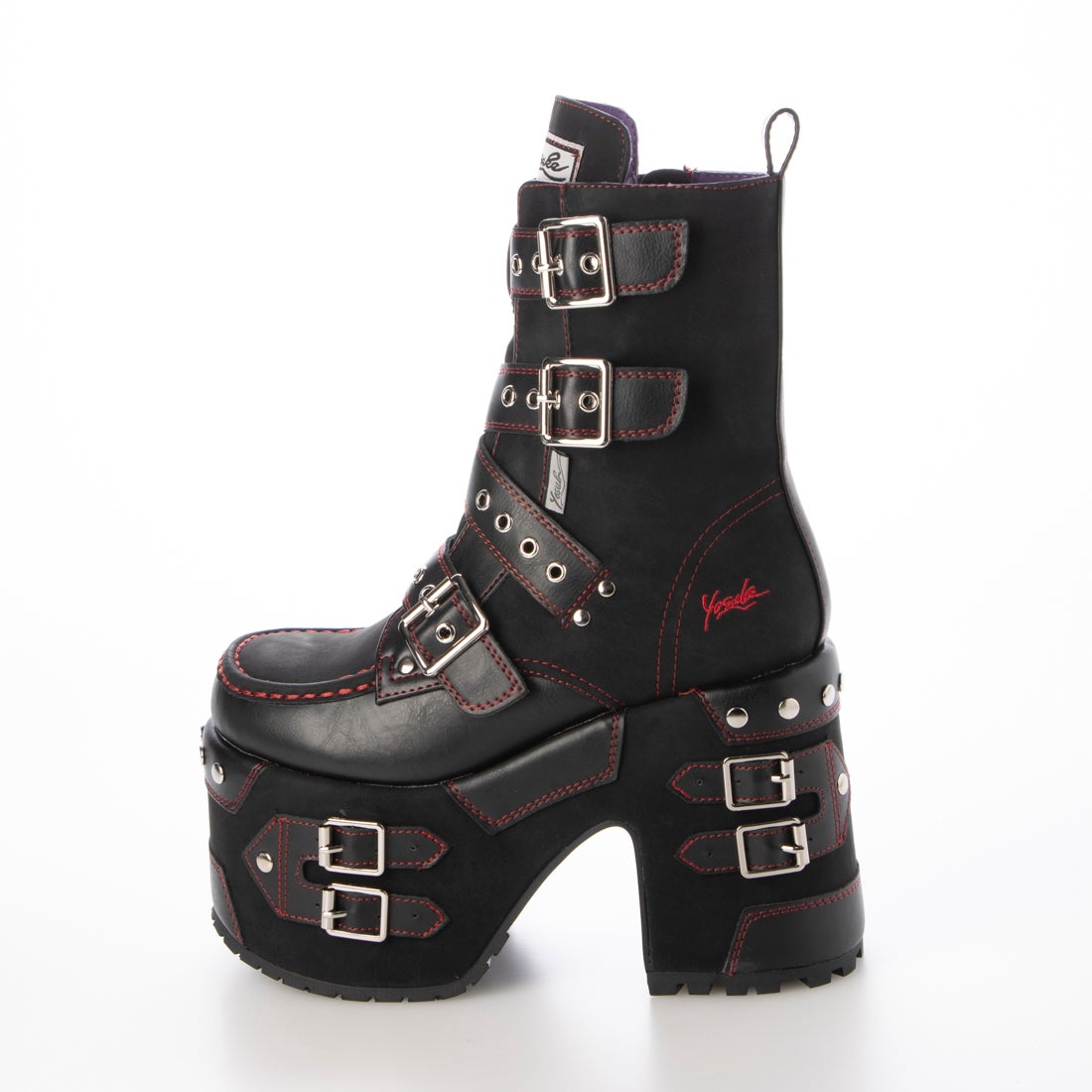 4460066 厚底ブーツ （ブラックレッド） -YOSUKE U・S・A