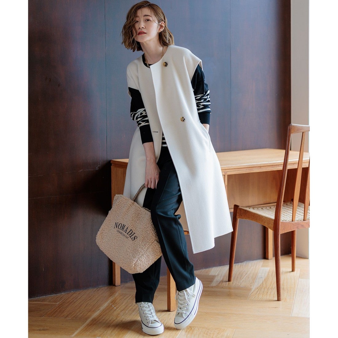 23区 ウールリバー ジレ （ライトグレー系） -靴＆ファッション通販