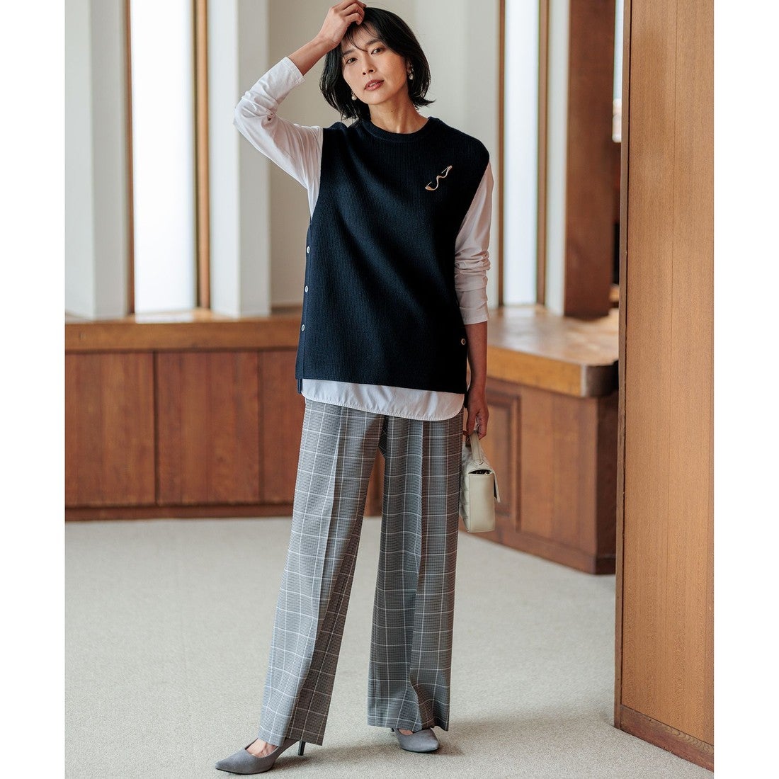 23区（大きいサイズ） 【先行予約】ガンクラブプレイドチェック パンツ