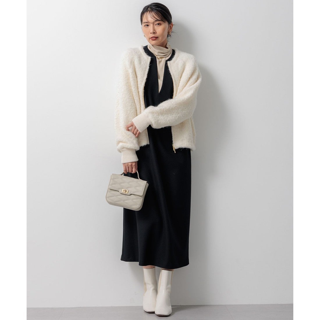 23区（大きいサイズ） ウールミルドジャージー ジャンパースカート