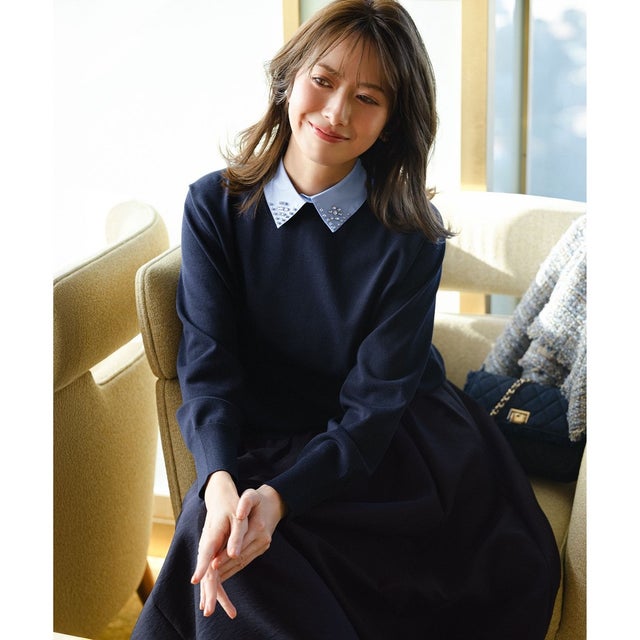 TOCCA ROMANTIC FLUTTER ニットプルオーバー （ネイビー系