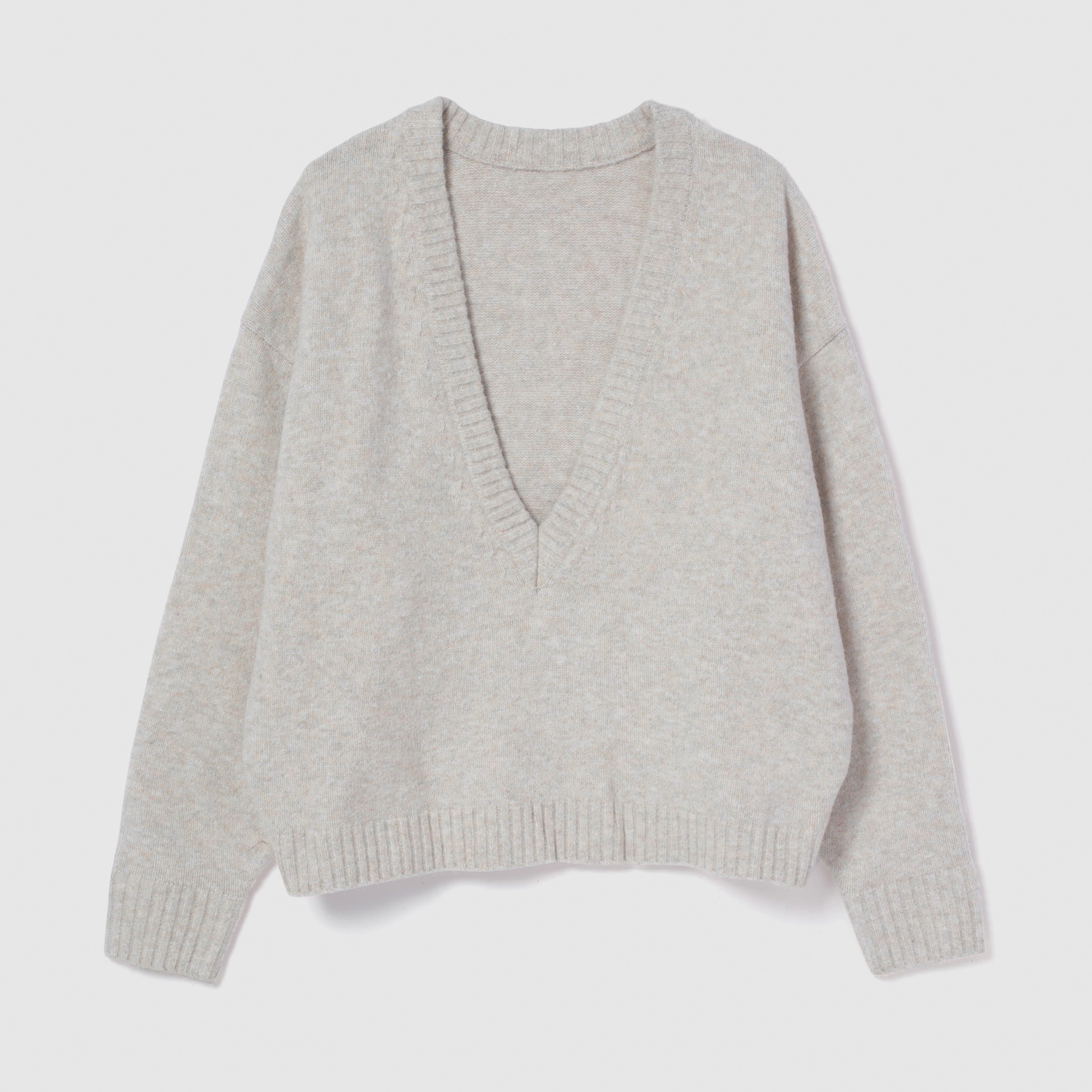 ウールmix Deep Vネックトップス