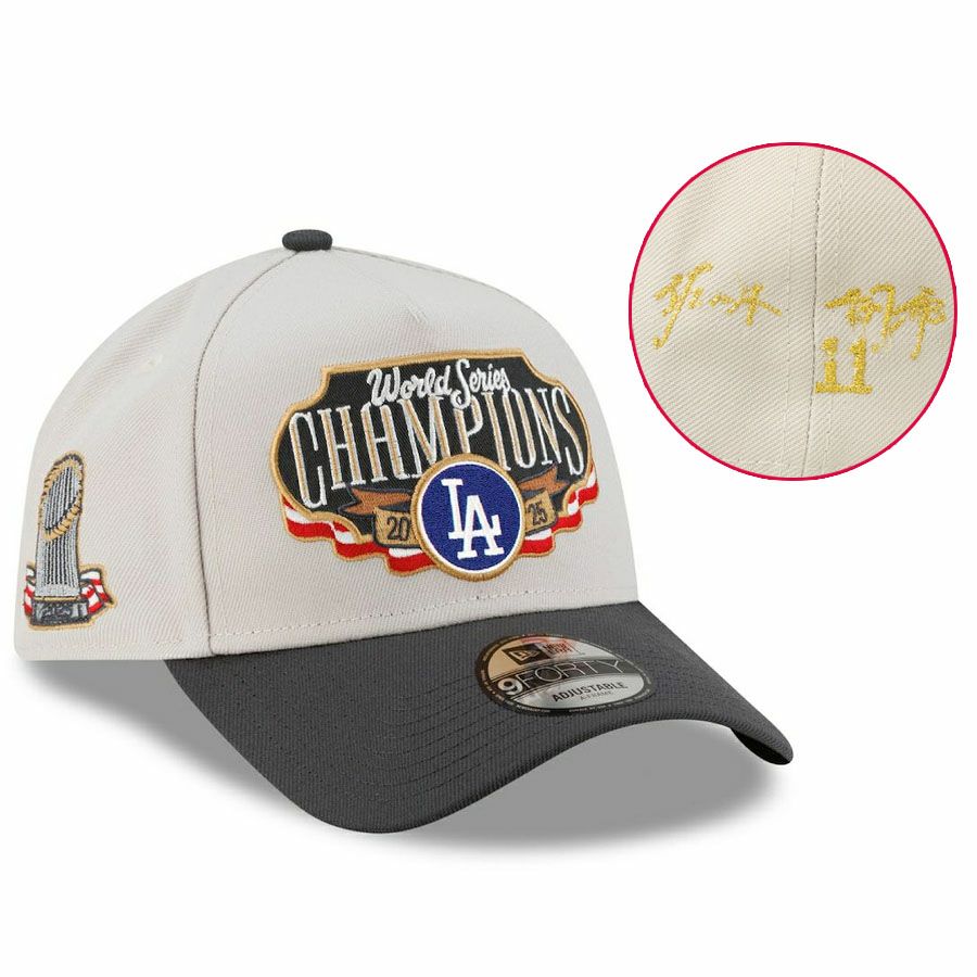 MLB 山本由伸 ドジャース キャップ サイン刺繍 ワールドシリーズ2025