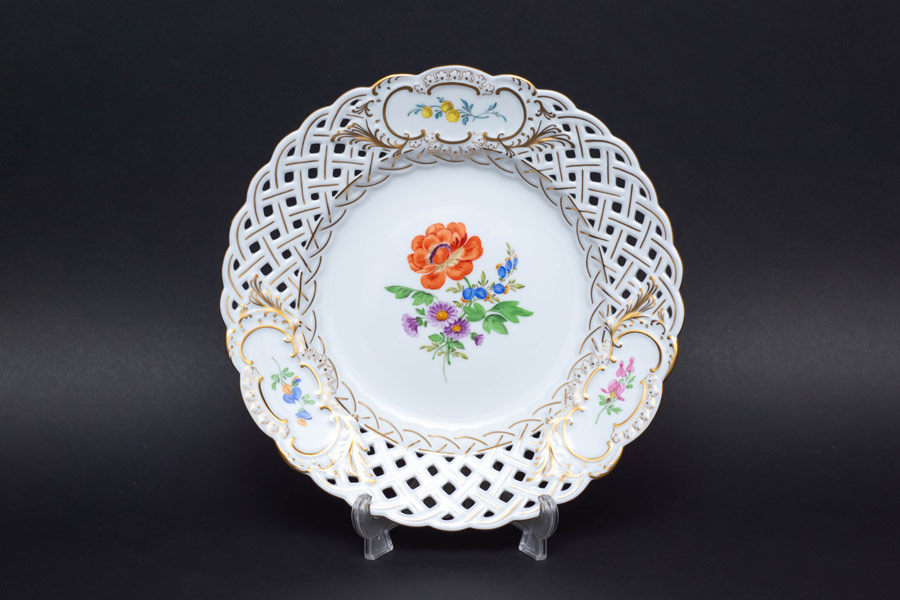 マイセン ベーシックフラワー（三つ花） 21cmメッシュプレートを