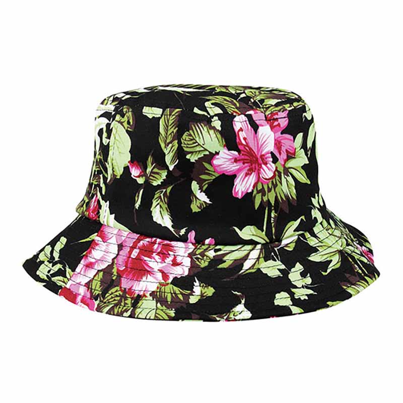 Hawaii Floral Print Cotton Bucket Hat - Mega Cap — SetarTrading Hats