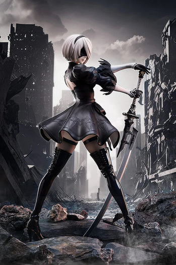 スラリとした美脚まで、1/4スケールで再現！「NieR:Automata」2B