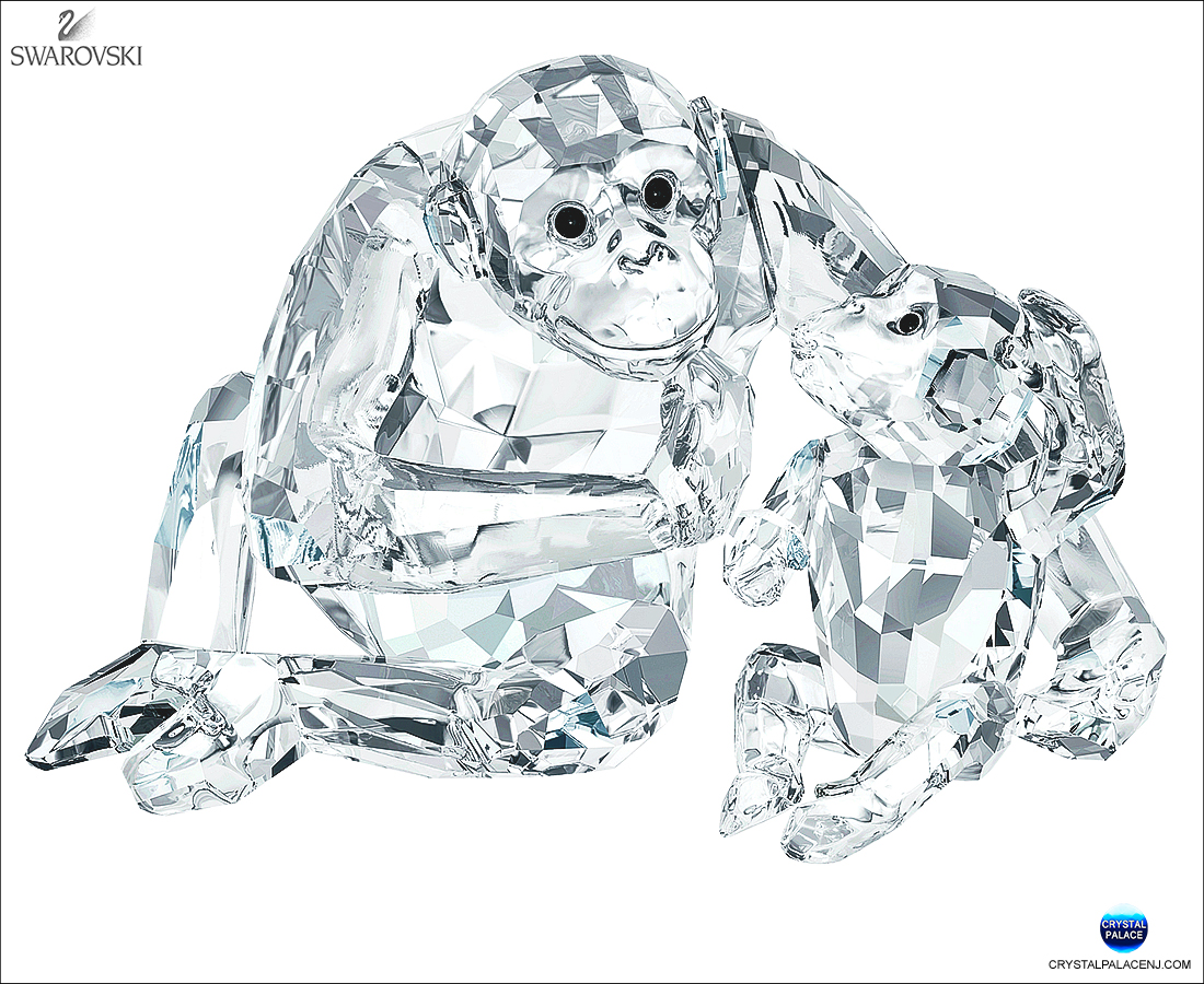 Swarovski Chimpanzee Mother with baby