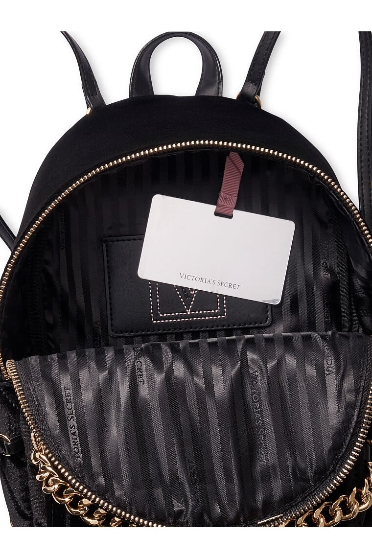 Rucsac, Backpack Velvet V-Quilt Stud, Victoria's Secret, Black