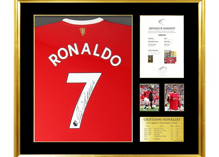 クリスティアーノ・ロナウド直筆サイン入りマンU21/22特製フレーム