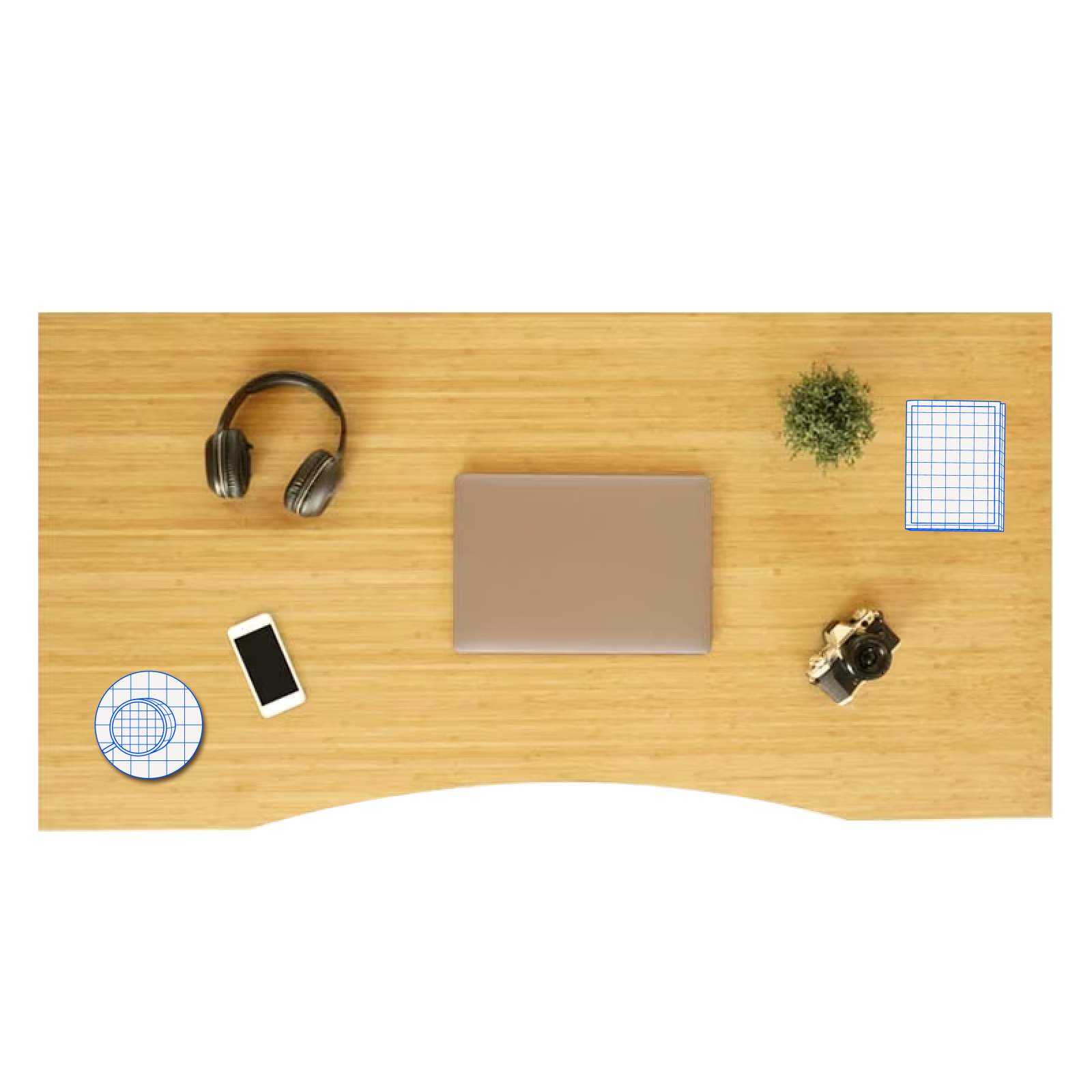 天然竹天板（カーブ型/長方形）| FlexiSpot 公式ストア