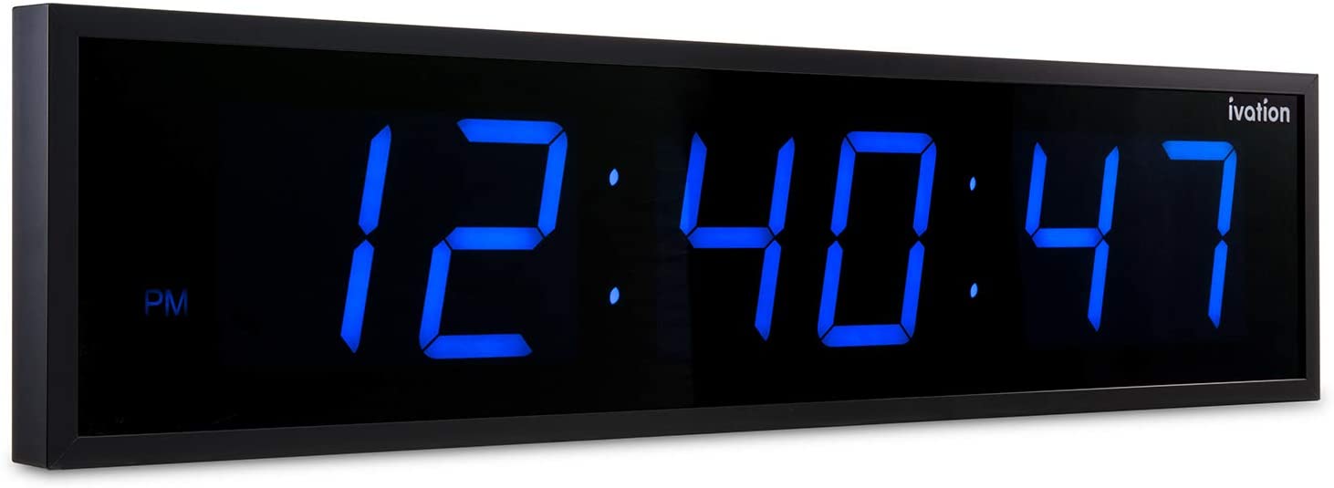 Huge Oversized Digital LED Clock – Wall or Shelf Mount with 6