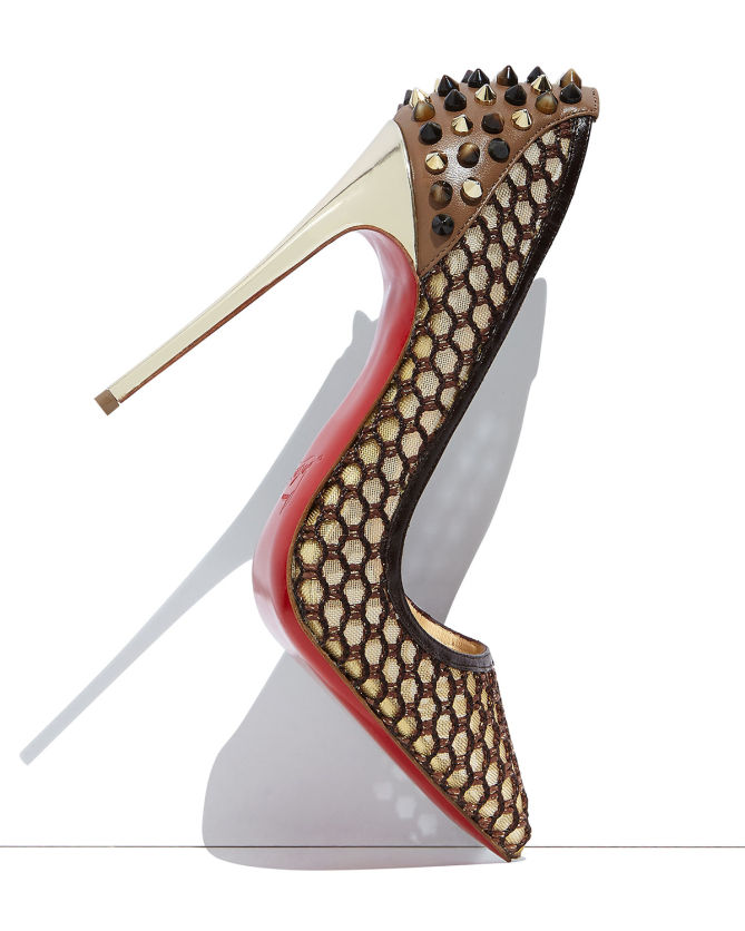 Christian Louboutin Guni Knotted 120mm Red Sole Pump, Marron Glace