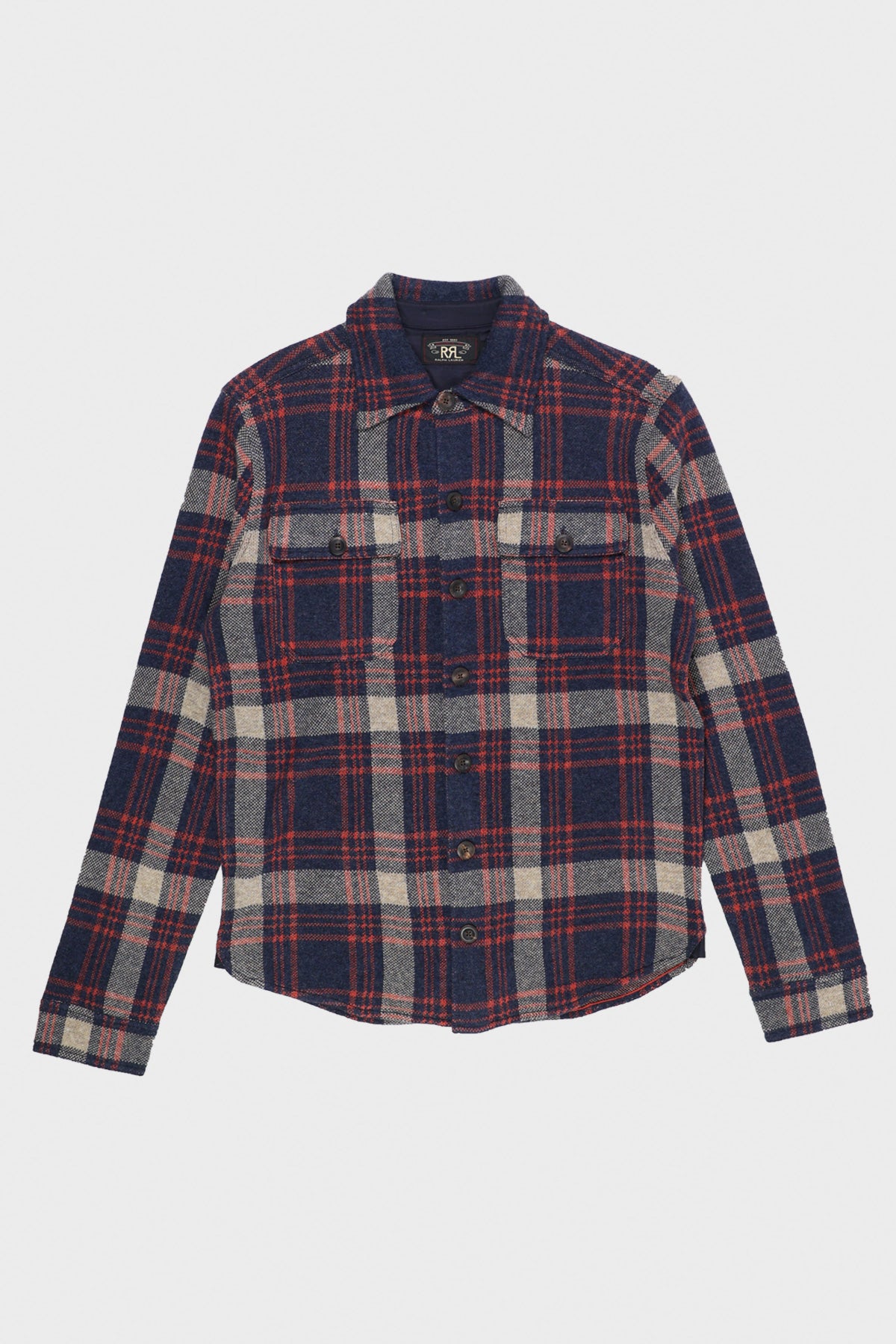 RRL Longsleeve Wool/Cotton Blend Matlock Sweater Workshirt | Red