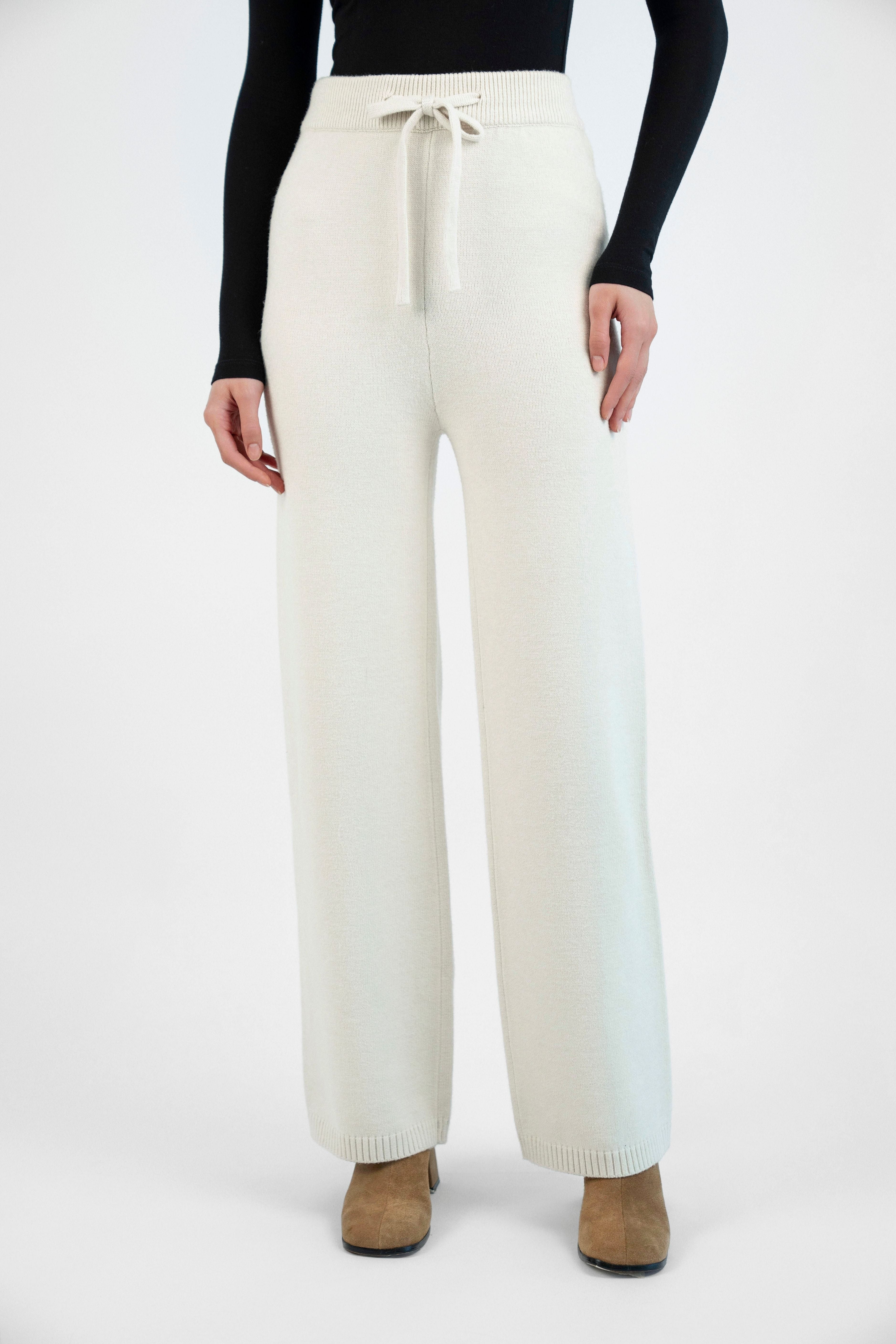 FARES Cloud Knit Pants | Comfy Knit Pants for Women - Cream