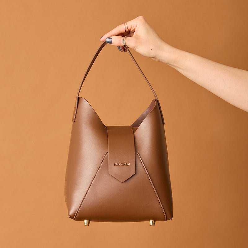 HASHIBAMI【Ha-1809-909 フェズ ワンハンドルバッグ】ダークブラウン
