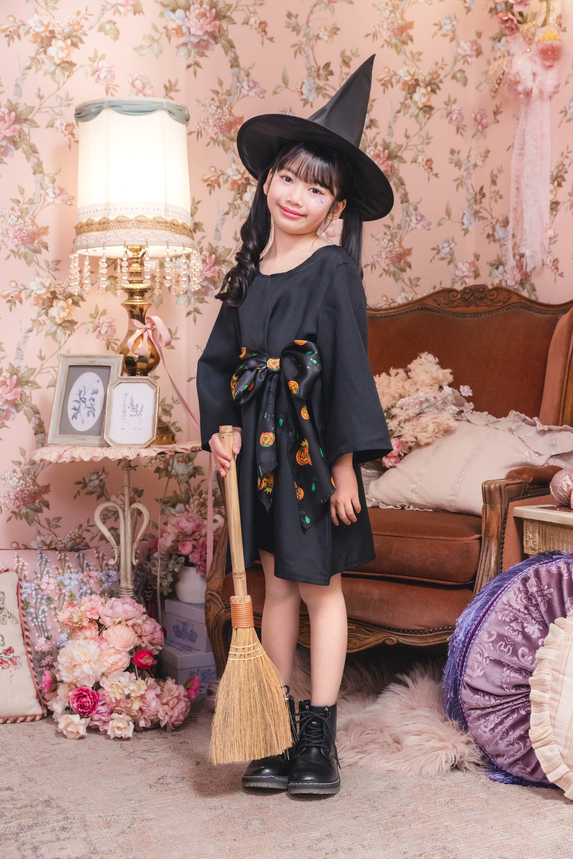 コスプレ キッズ こども 魔女 ハロウィン ベイシックウィッチ 女の子