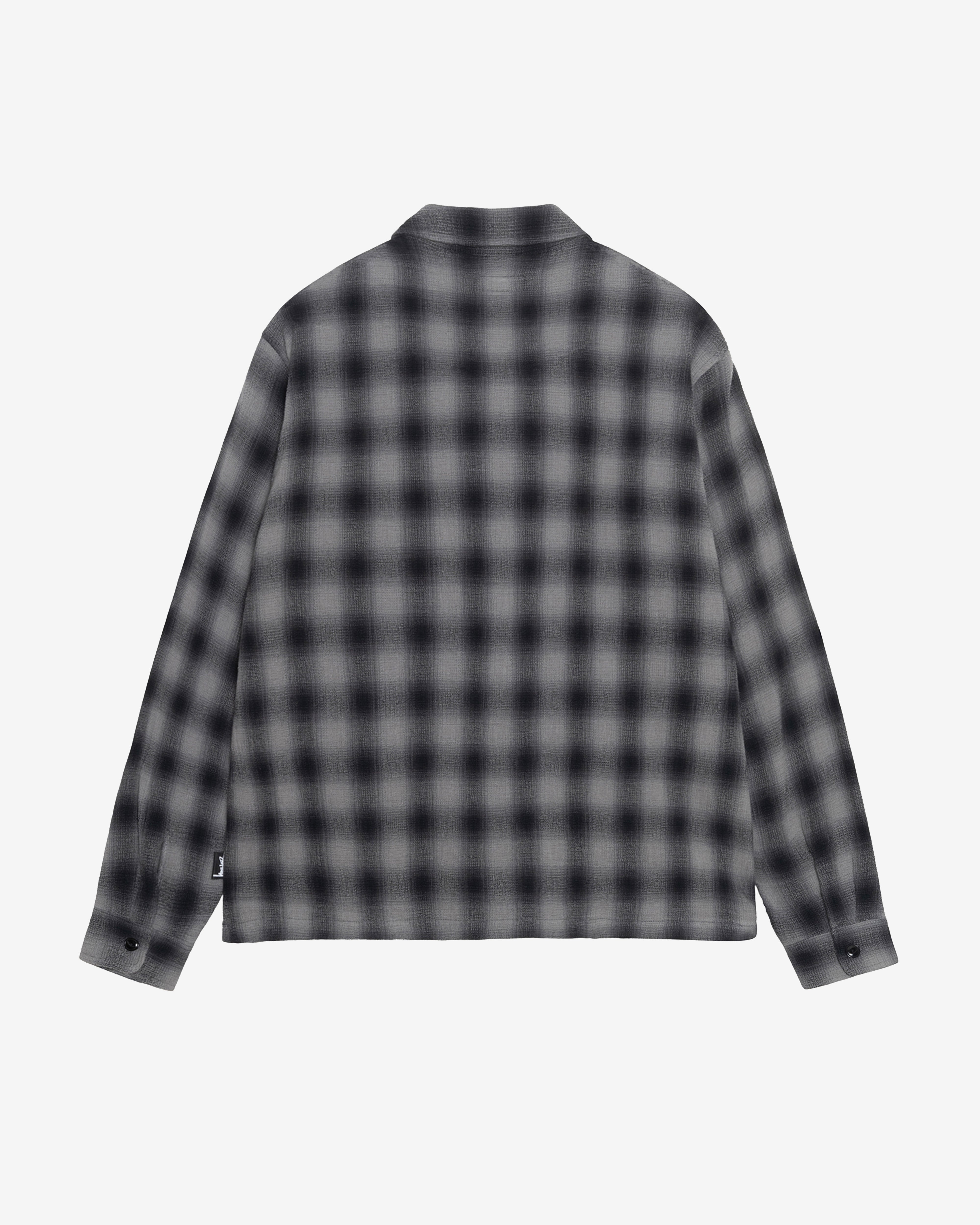 Stüssy: Men's Zip Shirt Twisted Yarn Plaid (Charcoal) | DSMNY E-SHOP