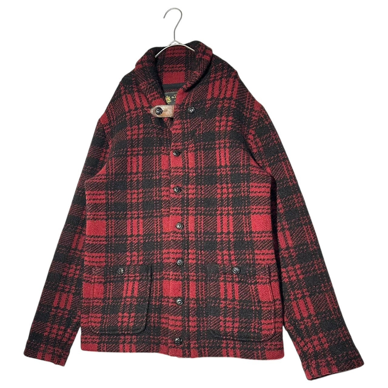 OLD JOE(オールドジョー) チェック柄 ニット ジャケット レッド