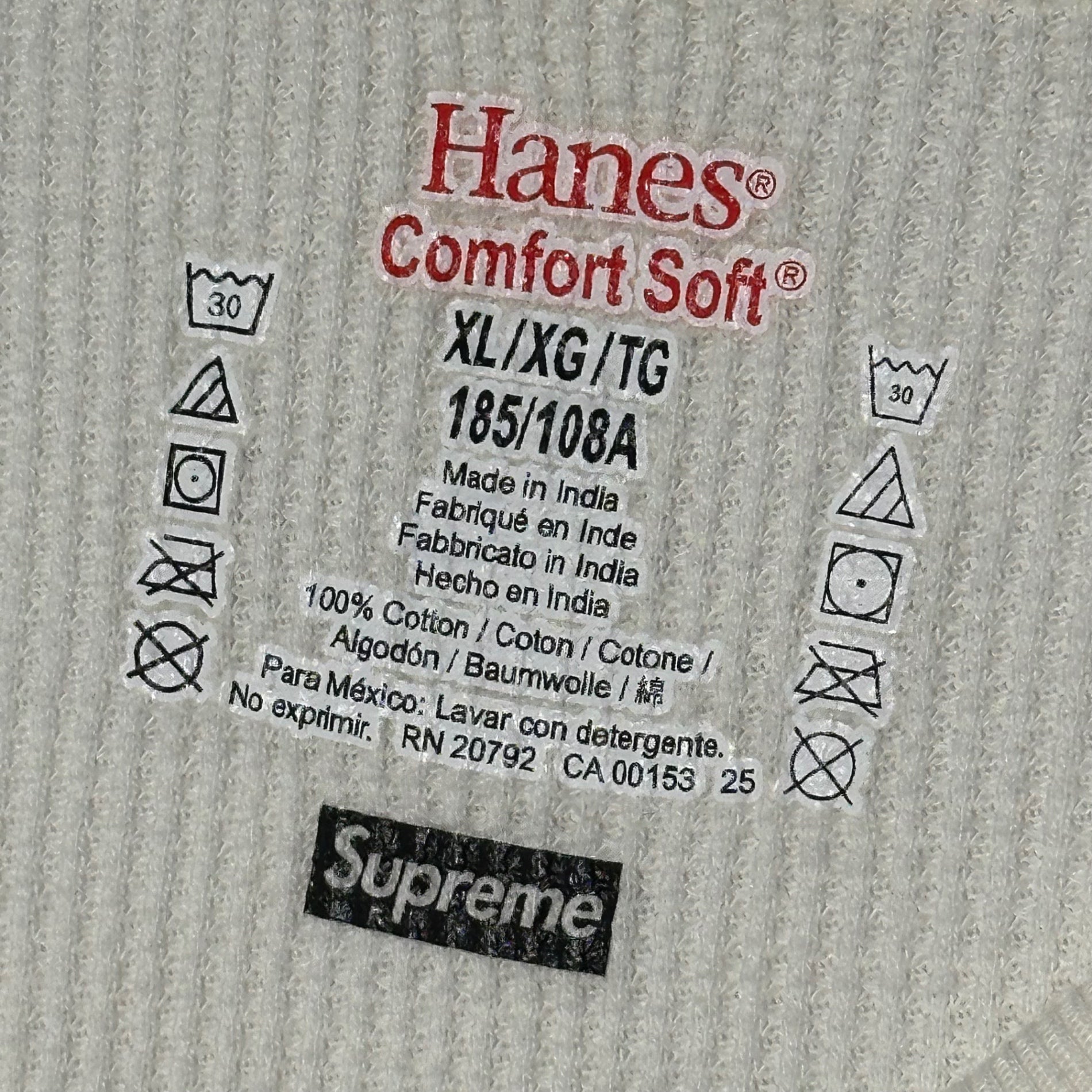 SUPREME(シュプリーム) Hanes® Bones Thermal Crew 骨サーマル クルー