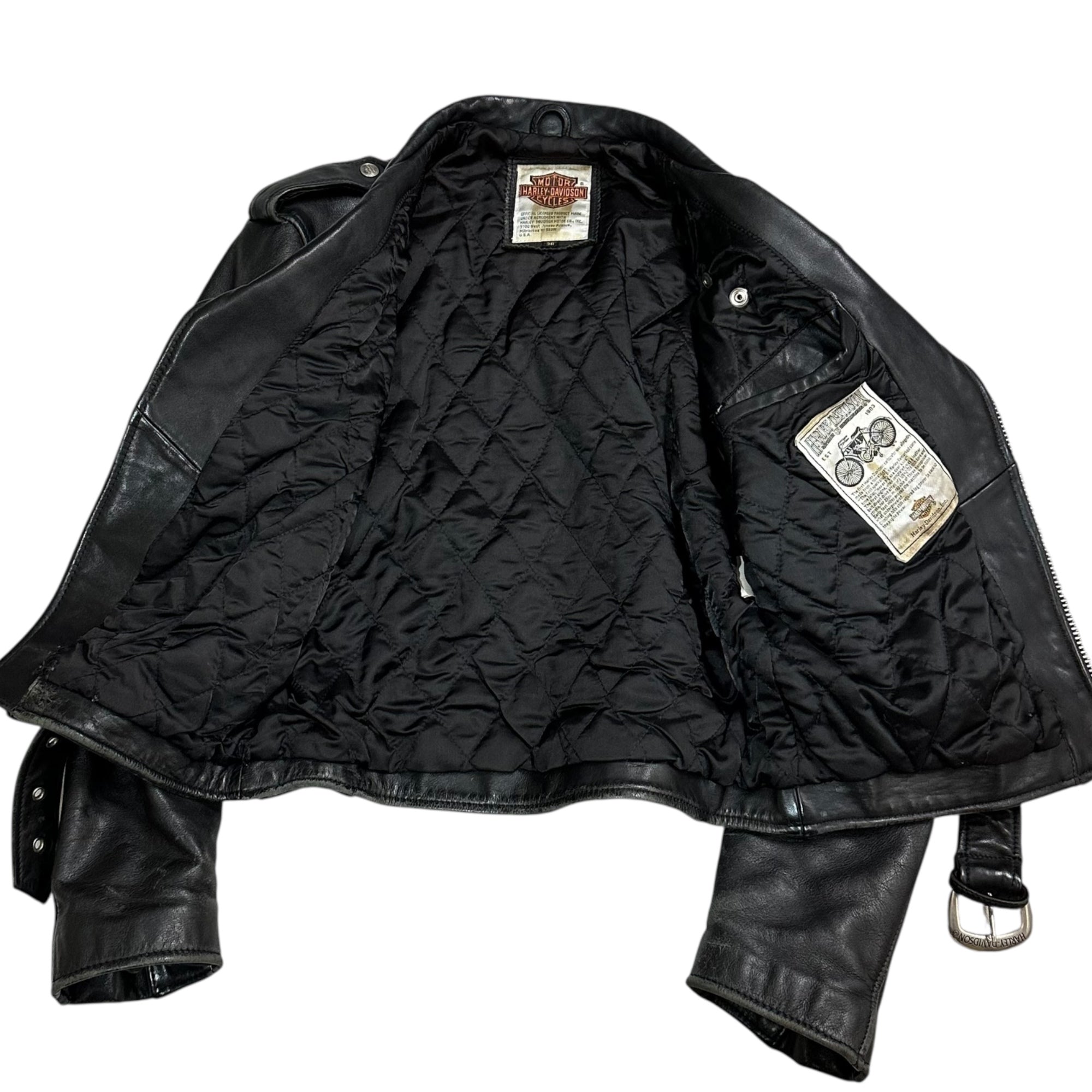 HARLEY Harley Davidson ブラック レザー ライダースジャケット M