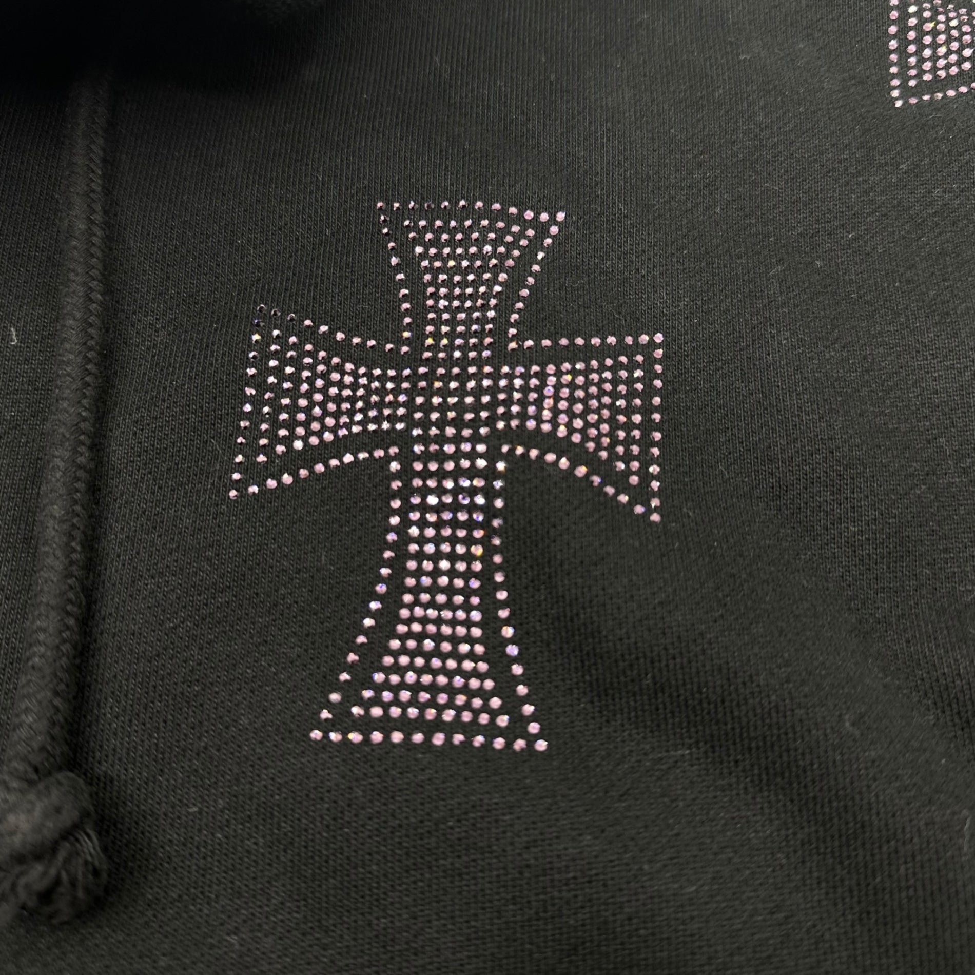 Unknown london(アンノウンロンドン) Cross Rhinestone Zip Up Hoodie
