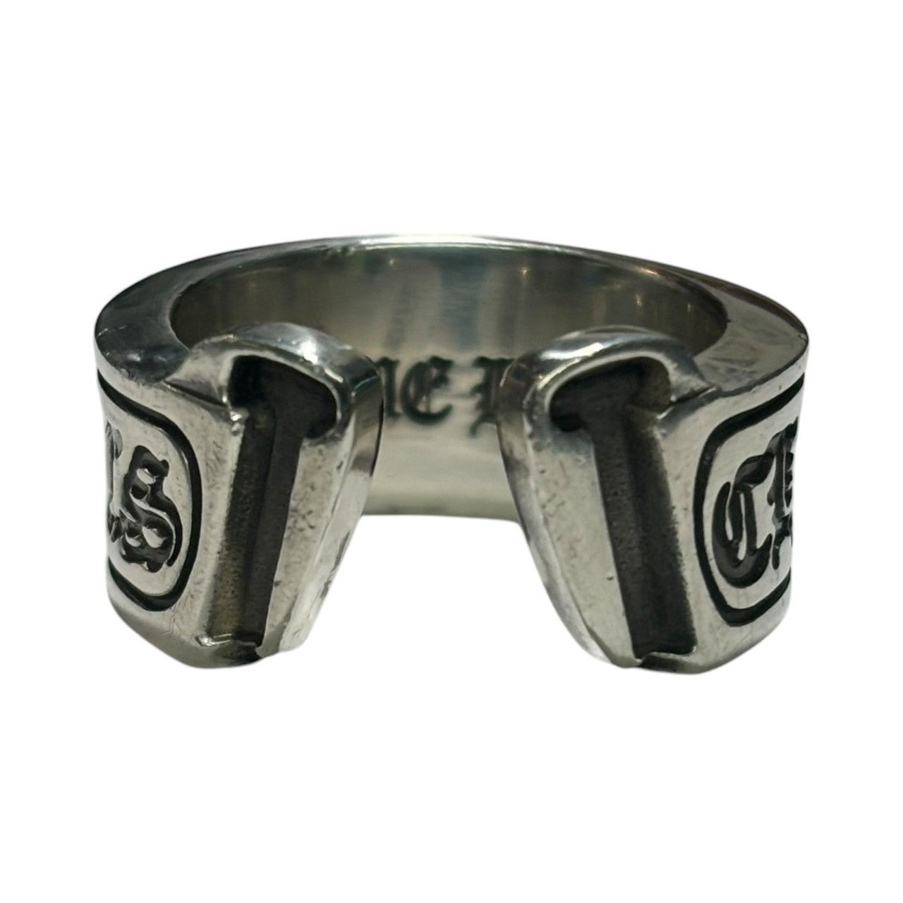 CHROME HEARTS(クロムハーツ) SCROLL LABEL RING ラージ スクロール