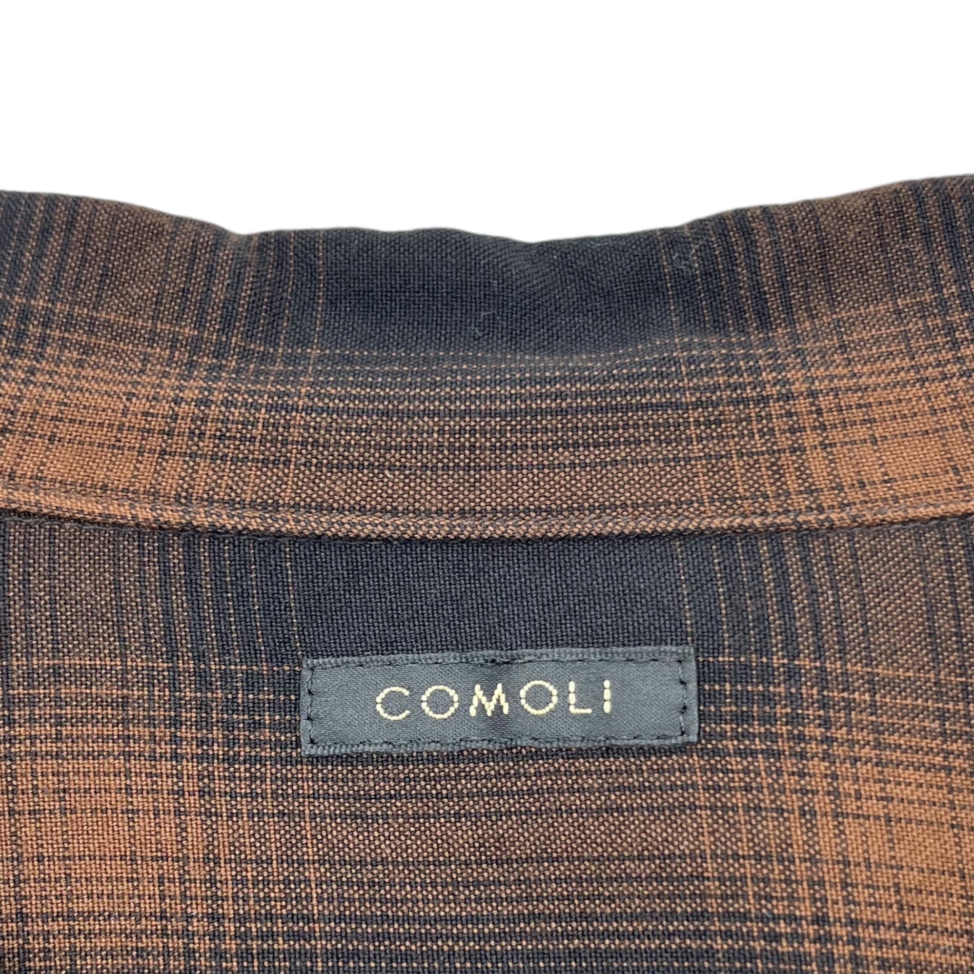 COMOLI(コモリ) 24SS Rayon collar open shirt (check) レーヨン