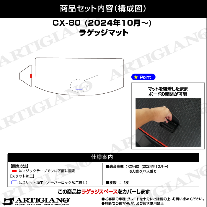 マツダ CX-80 ラゲッジマット R1000シリーズ