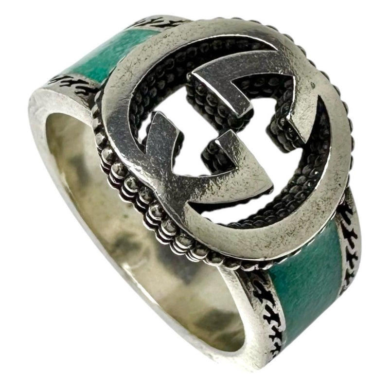 15号【GUCCI/グッチ】 インターロッキングG ターコイズ リング・指輪