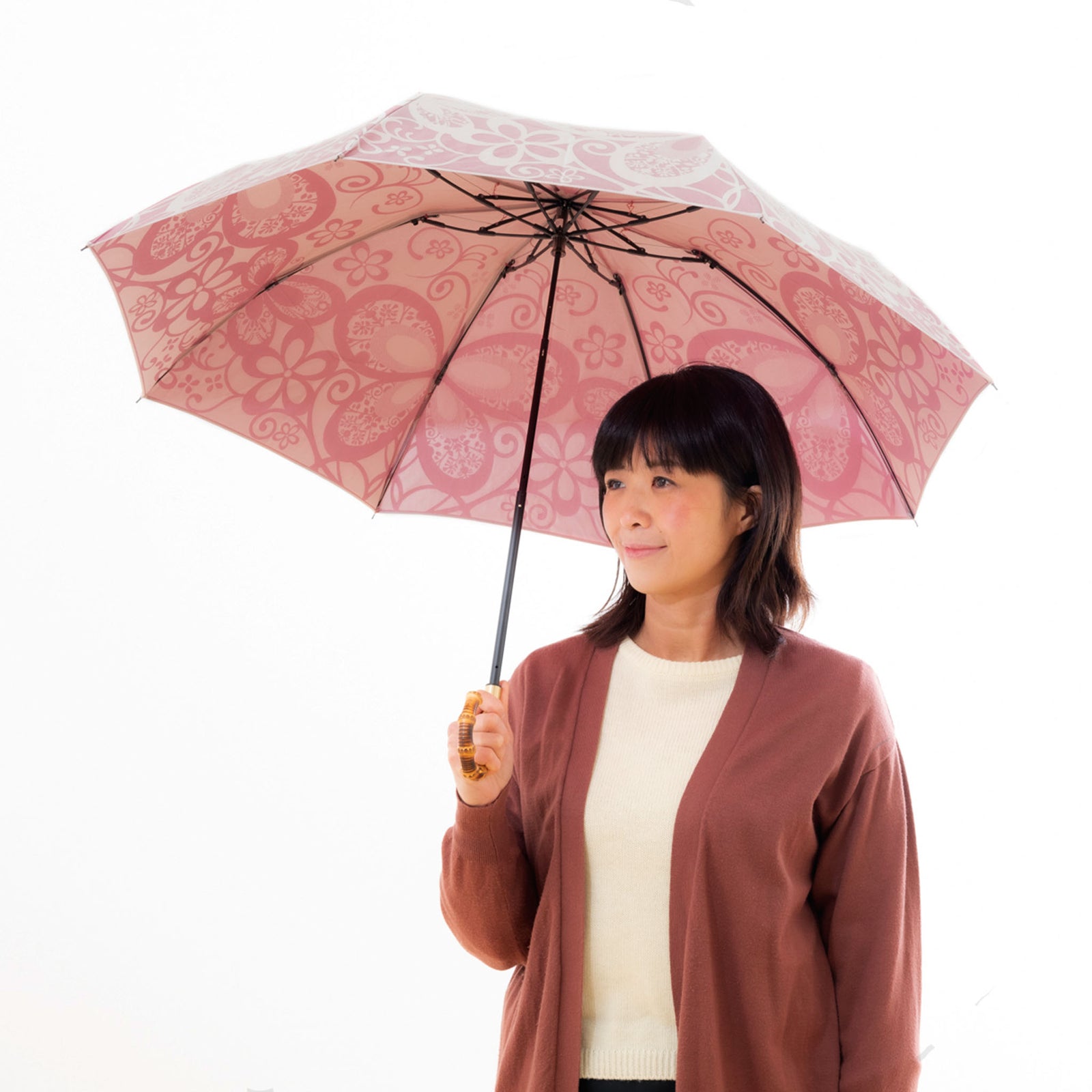 上品でかわいいレディース折りたたみ傘！晴雨兼用雨傘8本骨55cm