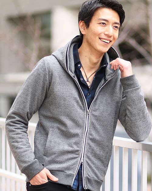 ダブルジップアップパーカー メンズ おしゃれ/人気 薄手/厚手【40代50