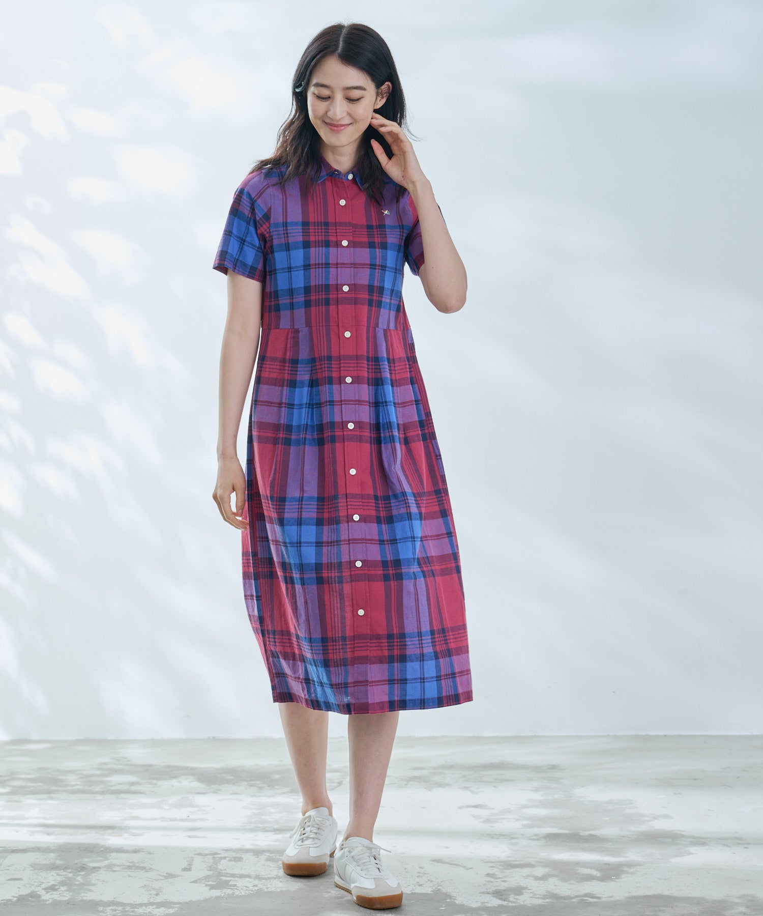 マドラスチェック シャツワンピース（ワンピース/レディース