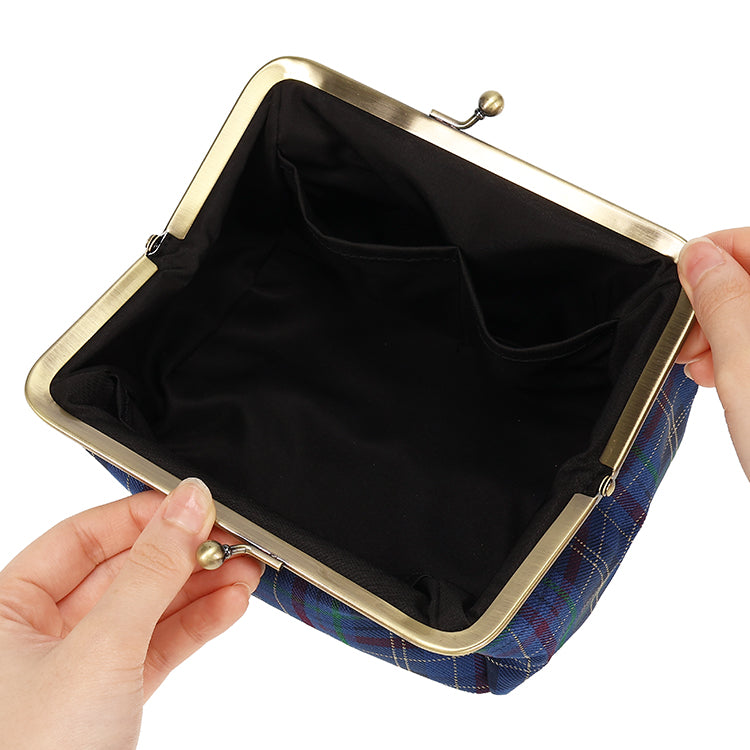 チェックジャガードがま口ポーチ（ムーミン/BL）MM-9424 - MOOMIN SHOP